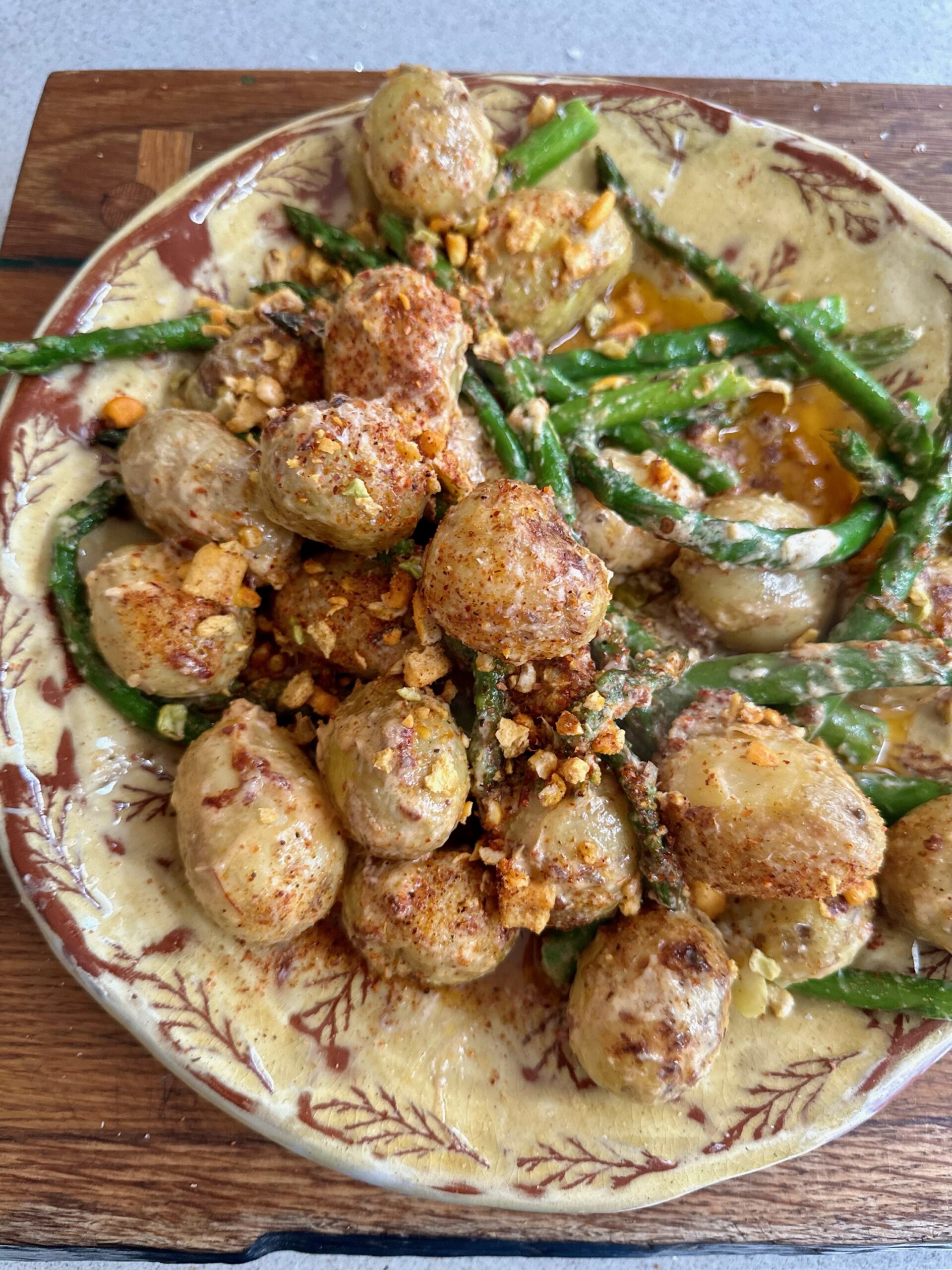 Elote Style Jersey Royals with Asparagus and Crushed Corn Kernels by ...