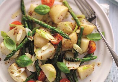 Jersey Royal Potato Salad with Asparagus and Cherry Tomatoes