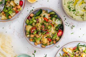 Spring Jersey Royal Potato Chickpea Salad with Herby Hummus-8