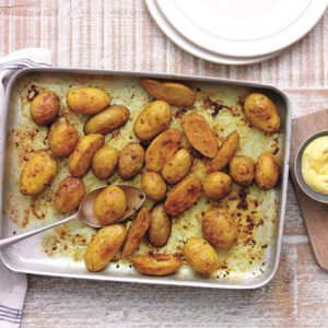 Turmeric Roasted Jersey Royals with Lemon Aioli